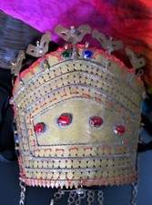 Huge Old Turkmen Egme Wedding Headpiece - Handmade Turkoman Tribal Jewelry 4771