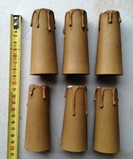 BBL1- Lot 6 Fausse Bougie en bois Restauration Lampe lustre