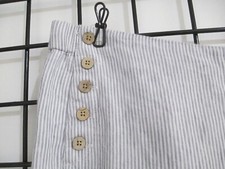 J. JILL LOVE LINEN    MEDIUM BLUE  WHITE STRIPED / WIDE LEG / CROPPED PANTS