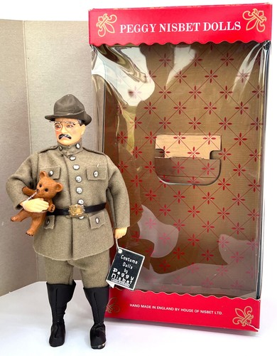 Peggy Nisbet 1983 LE Teddy Roosevelt w Friend Bear Costume Doll Boxed Tag 8in - Picture 20 of 23