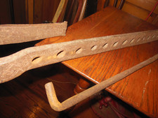 Vintage Super Rare DECORATED Hand Forged Wrought Iron Kettle Hanger / Blacksmith