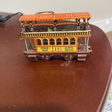 Tin Toy Ornament Trolley Pferde-Bahn 15 Altona Stpauli Germany Vintage