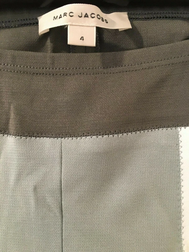 Pristine Marc Jacobs Gray off white leggings riding pants with leather patch 4 6 - Image 3 of 4