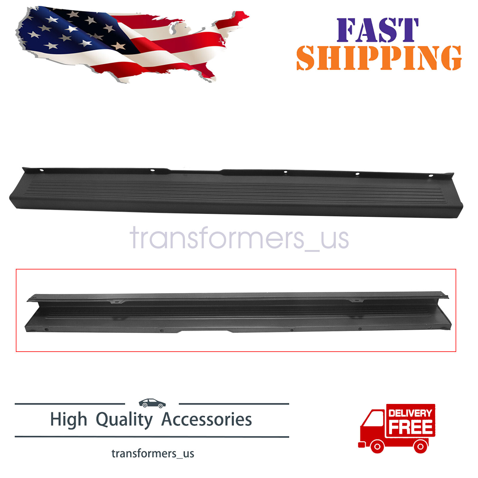 For 2018-2022 RAM Promaster 1500-3500 Black Rear Bumper Without Sensor Holes