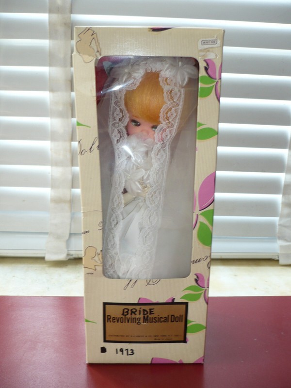 Vintage S. H. Kress & Co. revolving musical bride doll made in Japan