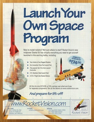 2000 Rocket Vision Rocketry Vintage Print Ad/Poster Retro Model 00s Kid Wall Art
