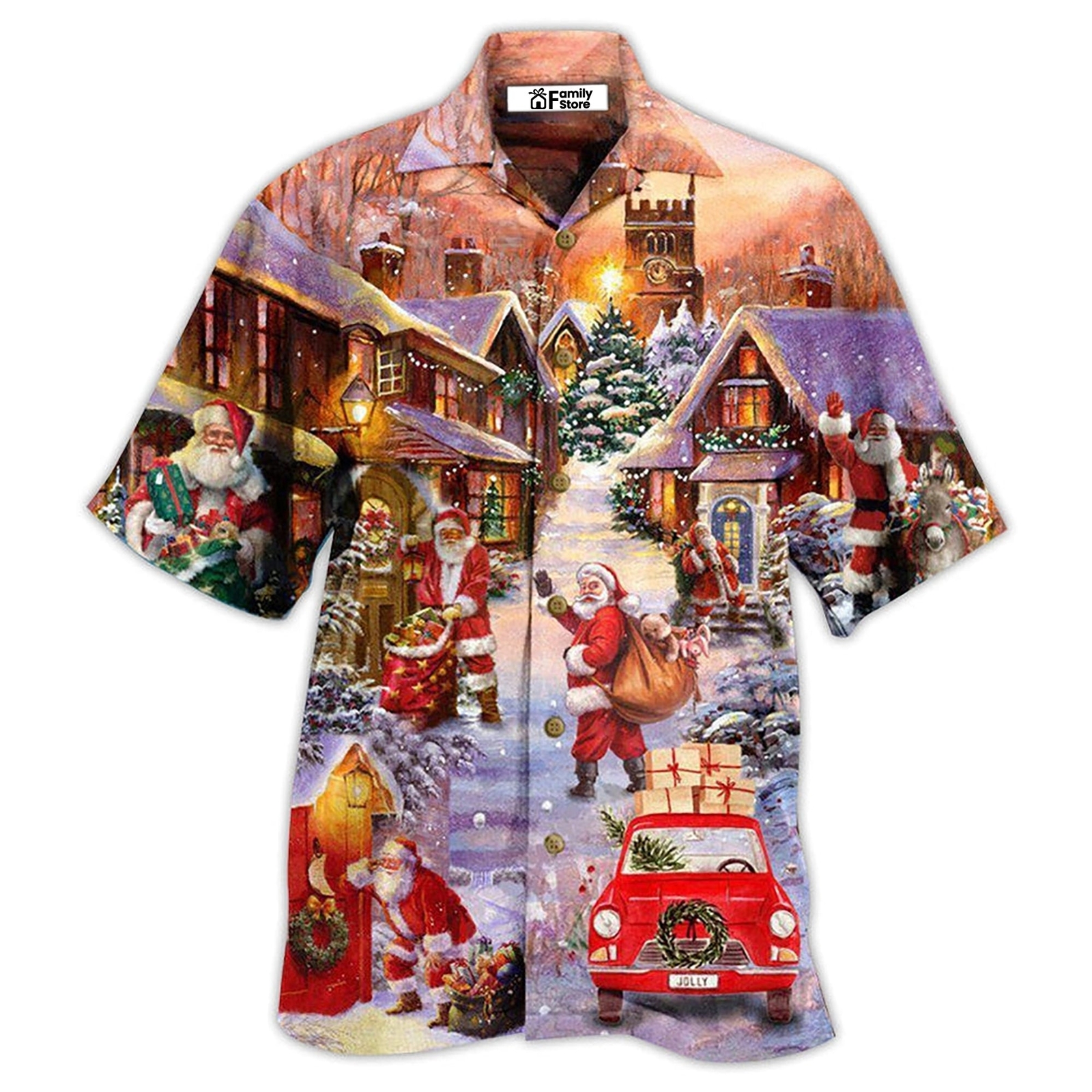 Santa Delivers Love Christmas Street Hawaiian Shirt for Festive Style