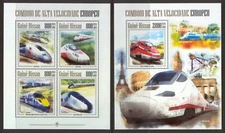 STA939 Guinea-Bissau 2013 MNH 2 Sheets High CV Railroad High Speed Trains