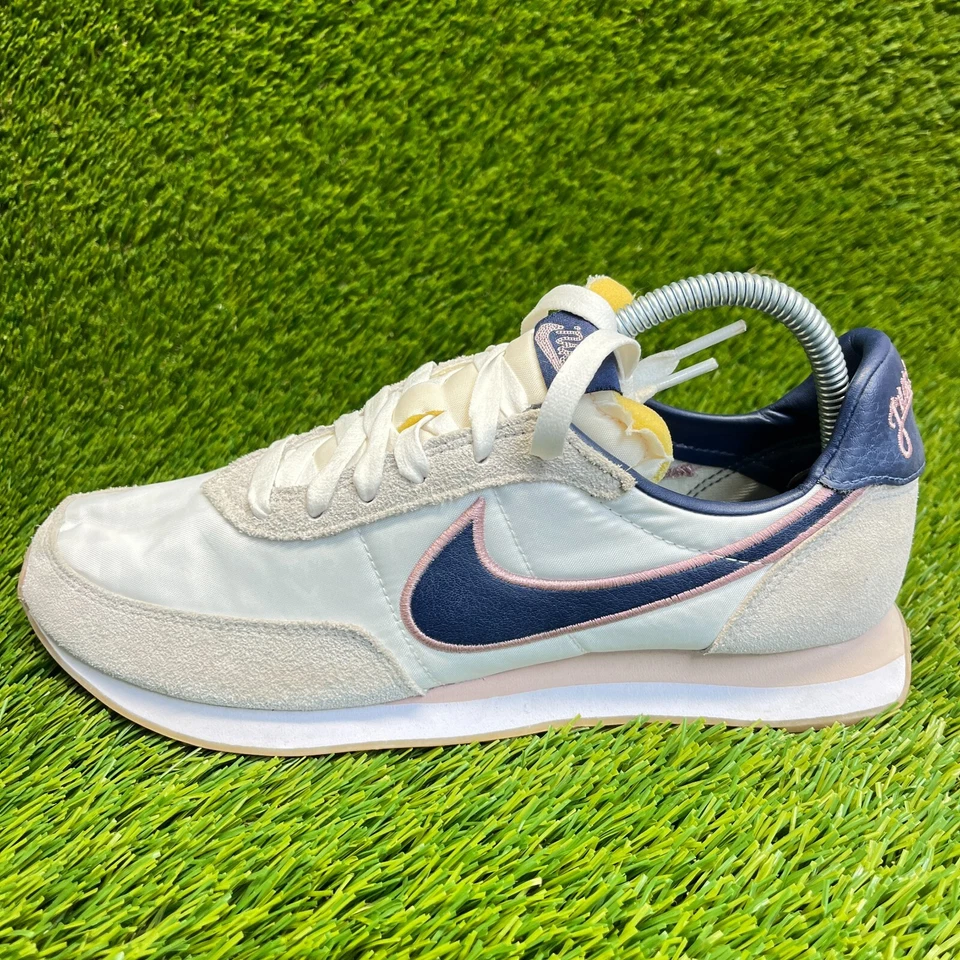 Nike Waffle Trainer 2 SE Niños Talla 7Y Beige Azul Atlético Zapatos para Correr Tenis Foto 3 de 4
