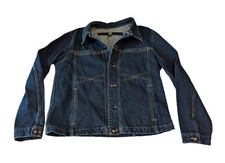 Vtg 90s Marithe Francois Girbaud Womens Darkwash Denim Trucker Jean Jacket Xl