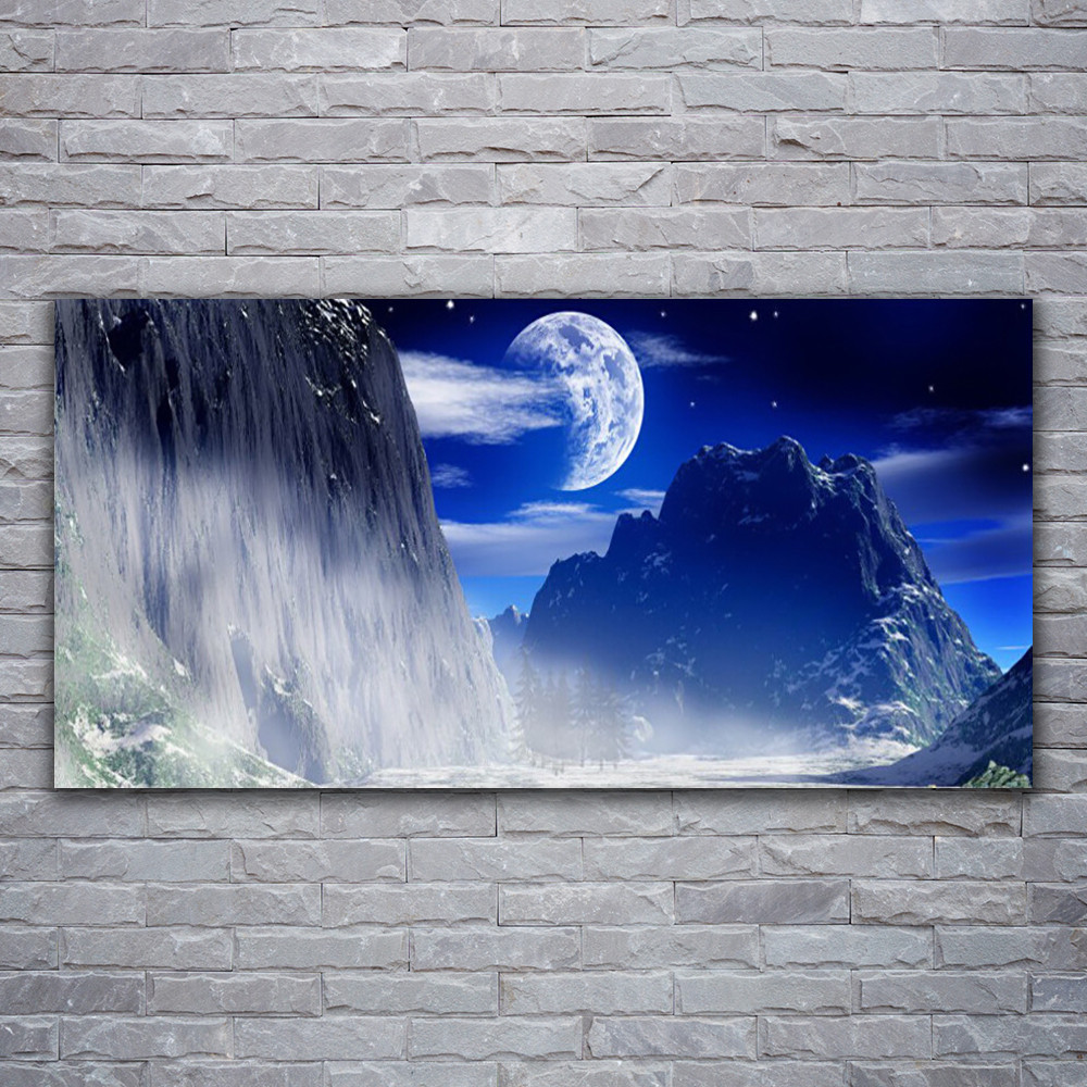 Impression sur toile 120x60 paysage montagnes nuit finition mat