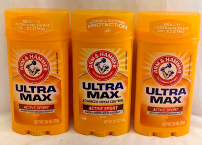 3 Ultra Max Active Sport Arm & Hammer Antiperspirant Deodorant 2.6 oz  EXP 01/23