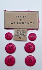Pat Argenti Replacement Round 4 Hole Flat Button Pink Mixed Lot Set Of 6