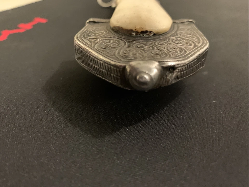 Antigua daga JambiYa Koummya árabe islámica marroquí espada 1900 de plata y hueso Foto 4 de 4