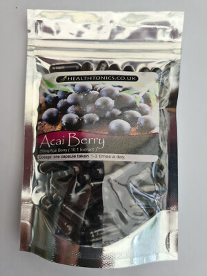 Acai Berry Kapseln (10:1 Extrakt, entspricht 3.500mg), vegane Kapseln