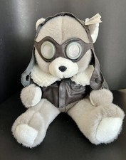Russ Berrie Sky Teddy Bear 18" Plush Aviator Caress Soft Pets Rare Pilot Toy New