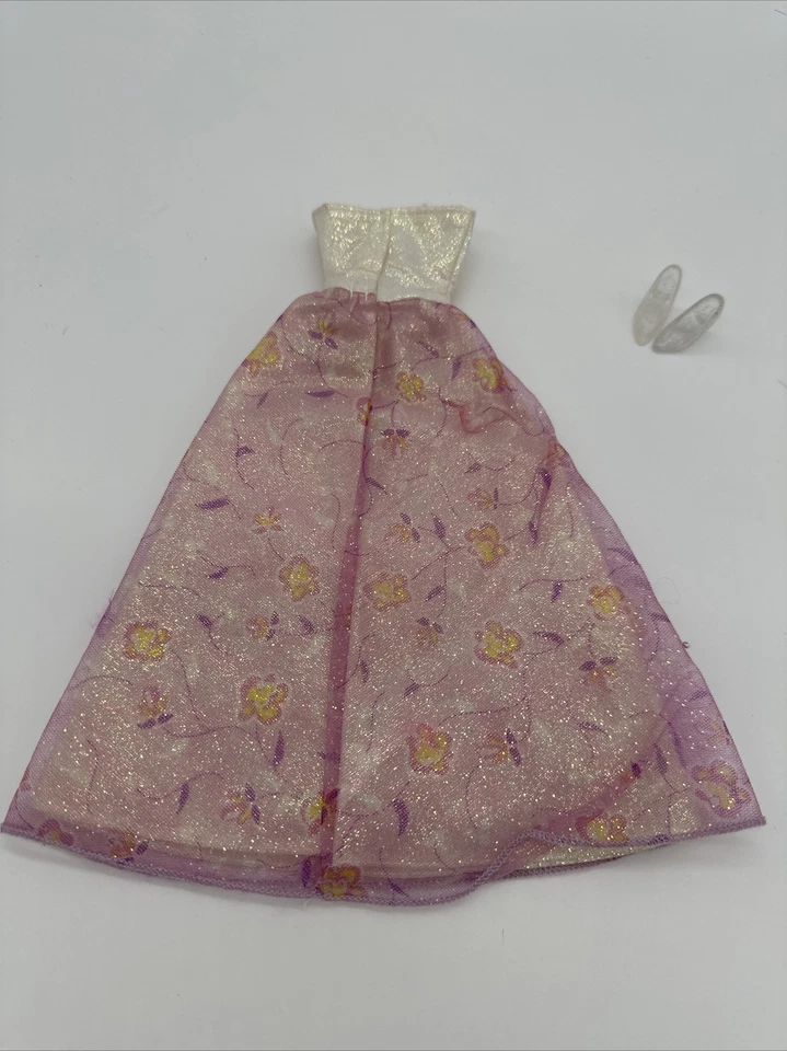 Barbie Doll Vintage Hollywood Pink Fashion Avenue Ball Gown Dress & Shoes 2001 - Image 3 of 4
