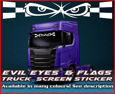 Evil Eyes Flagge LKW LKW Windschutzscheibe Aufkleber Glas Fahrerhaus Fenster LKW MAN DAF