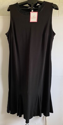 JULIPA SLEEVELESS DRESS SIZE 22 UK BLACK LACE NECK DETAIL FISHTAIL HEM *NEW*