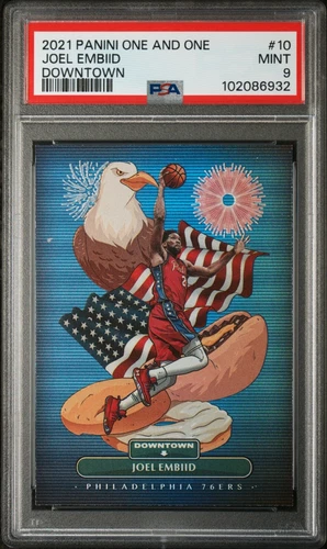 2021 JOEL EMBIID PANINI ONE AND ONE DOWNTOWN SSP #10 PHILA 76ERS PSA 9 MINT
