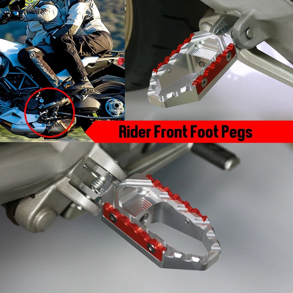 CNC Silver Wide Rider Front Foot Pegs For Triumph Bonneville SE 2001-2013 — 第 3/4 张图片