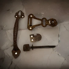 Vtg Victorian Eastlake Thumb Latch Door Pull Gate Handle Hardware 