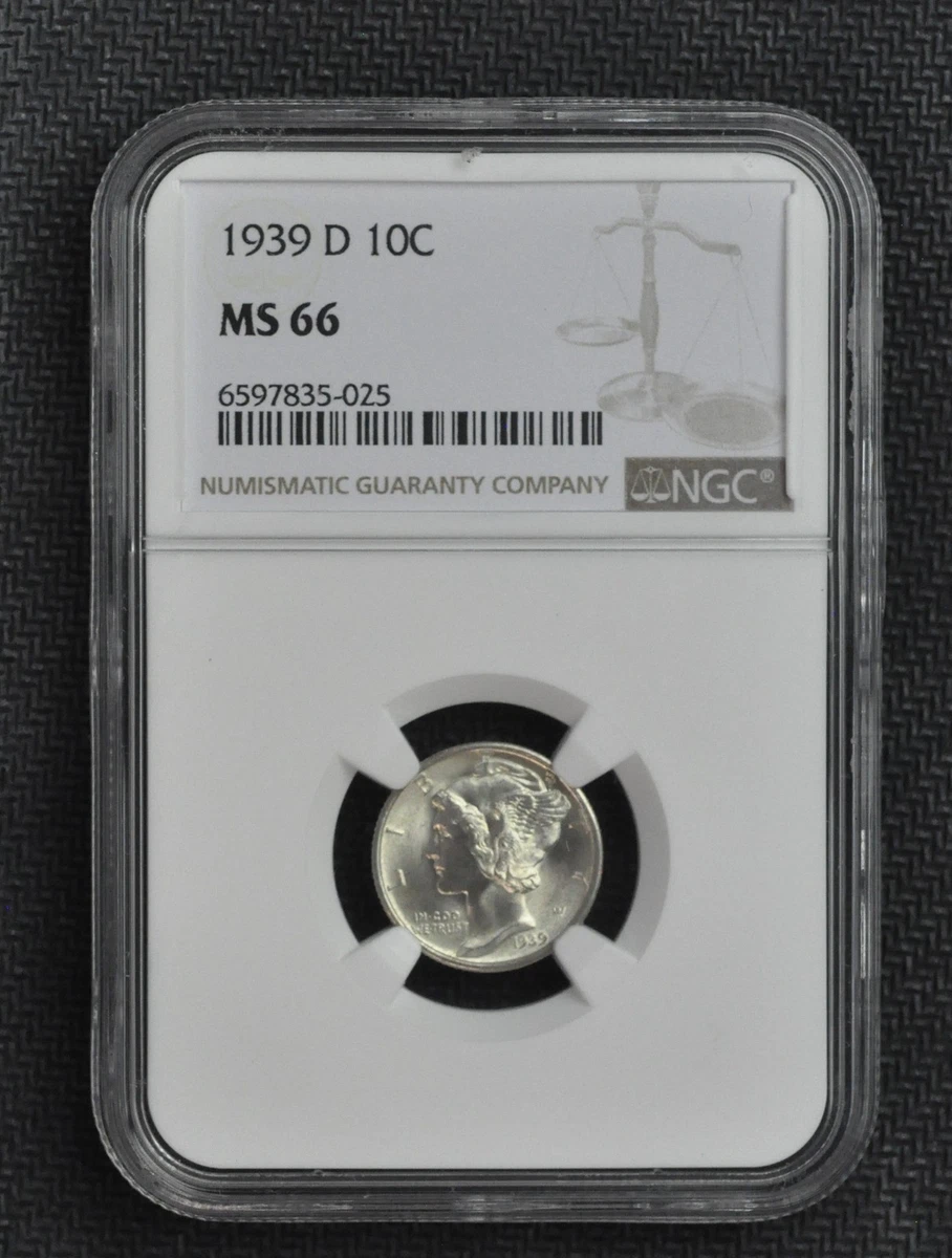 MS 66 Graded 1939 Year Mercury Dimes (1916-1945) for sale | eBay
