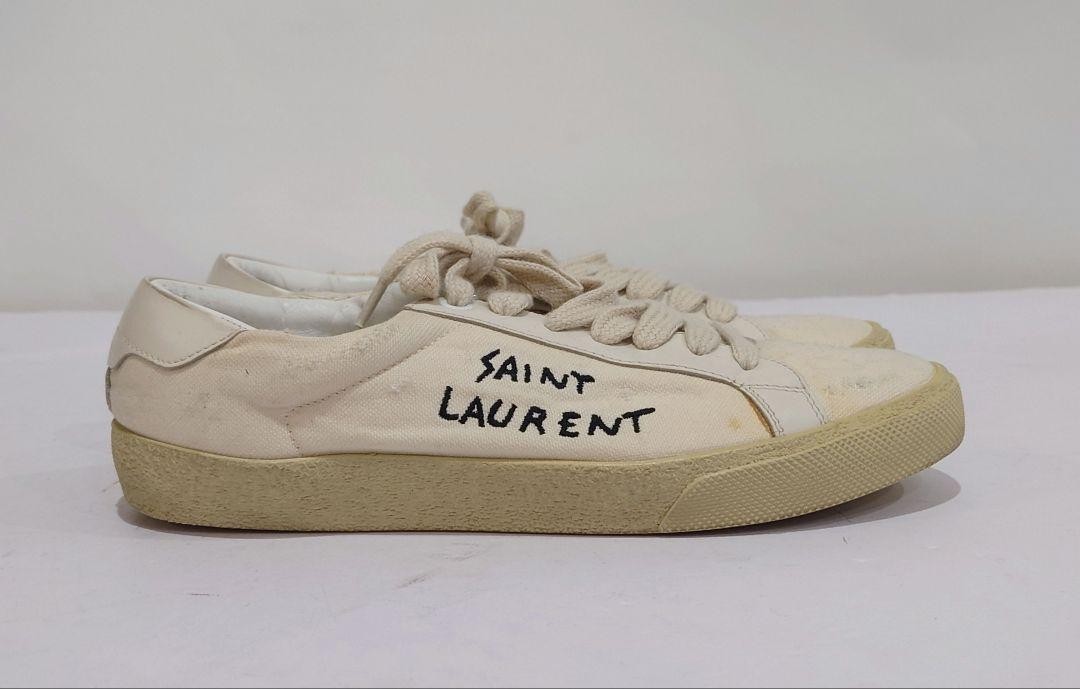 Sneakers basse Saint Laurent autentiche casual colore panna taglia 37 donna
