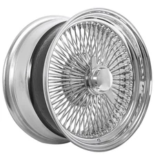 17x8" LA Wire Wheels Standard 100-Spoke Straight Lace Chrome Rims (B02)