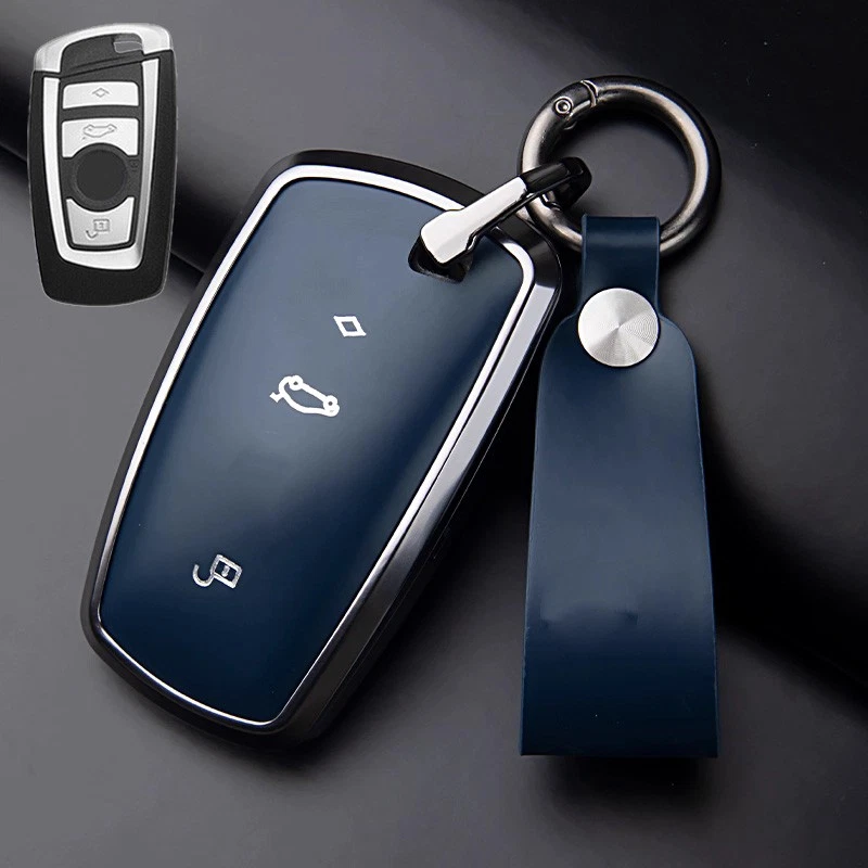 Funda de aleación de cuero para llave de coche para BMW X2 X3 X4 X5 F10 F30 F15 1 2 3 4 5 6 7 Foto 4 de 4