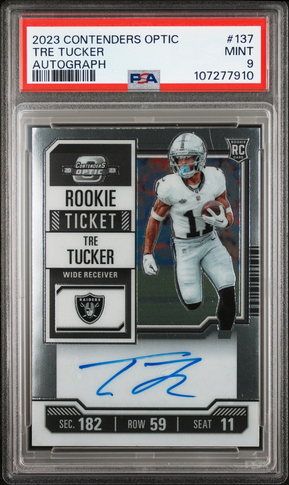 2023 CONTENDERS OPTIC AUTO #137 TRE TUCKER PSA 9