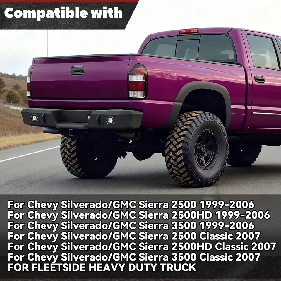 NEW Complete Rear Step Bumper for Chevy Silverado Sierra 2500HD 3500 1999-2007 - Image 2 of 4