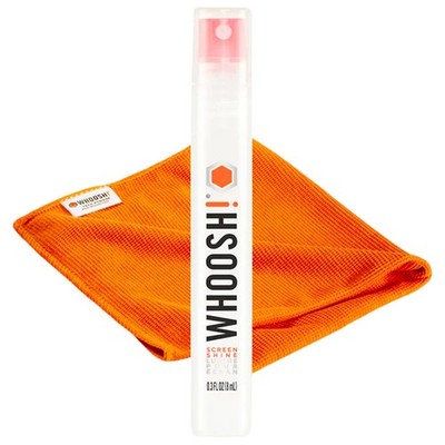 WHOOSH, Pocket Display-Reinigungsset 8 ml mit antimikrobiellem Tuch, Transparent