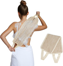 Back Scrubber for Shower with Handles  Natural Jute Body Exfoliator, Long Recta