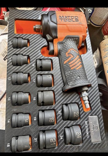 Matco Tools MT2765KO 1/2" Drive Stubby Pneumatic Impact Wrench & Socket Set 