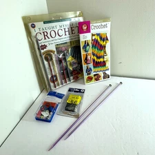 Crochet Supplies Lot Boye Books Hooks Needles Sewing Kits And Accessories Gift