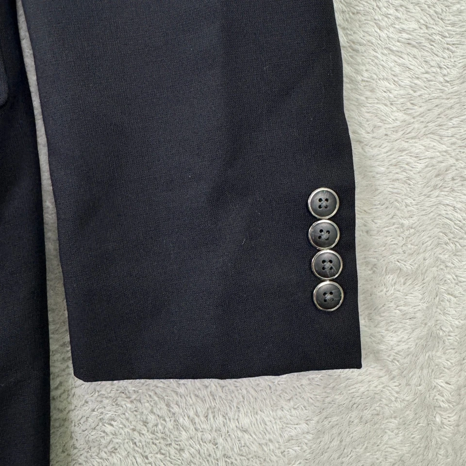 NEW Pronto Uomo Mens Blazer 36S Black Wool Blend Two Button Suit Jacket Casual - Image 3 of 4