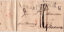 Mecklenburg-Schwerin 1826, L2 Wismar auf Porto Brief via NL n. Frankreich
