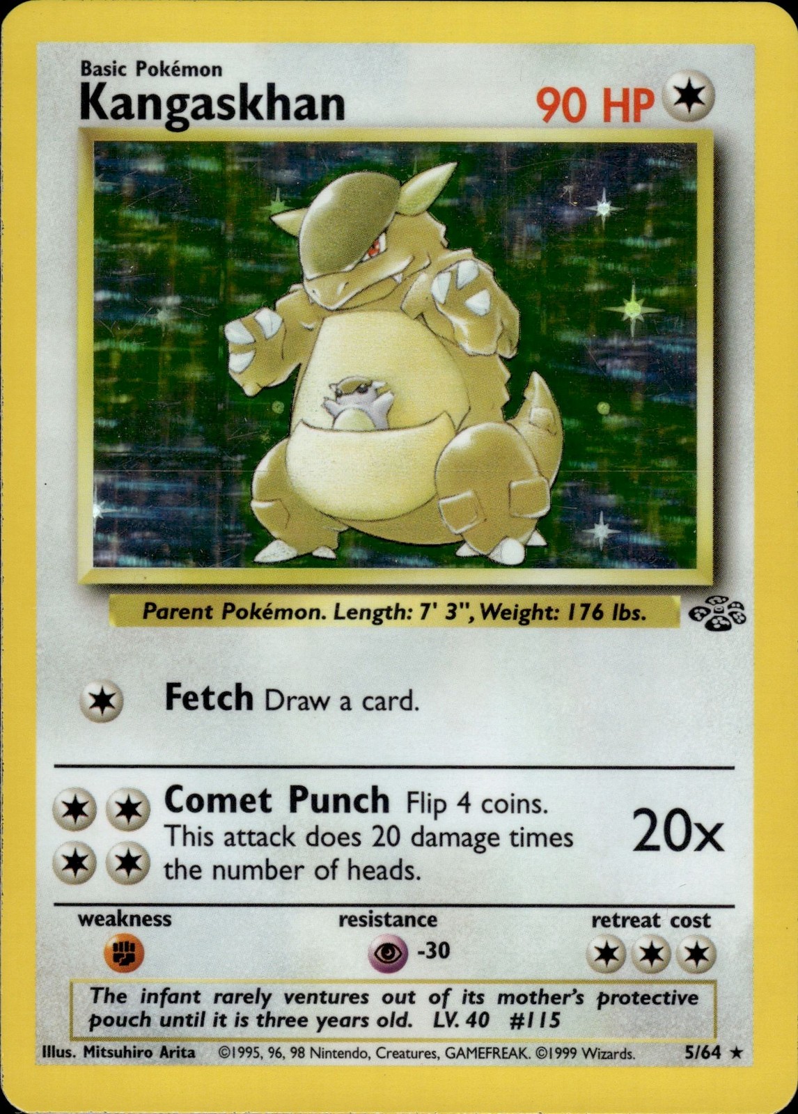 Kangaskhan 5/64 Holo Rare Jungle Pokemon NM