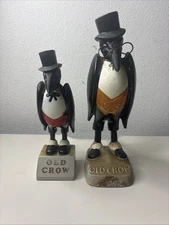 VINTAGE OLD CROW BOURBON WHISKEY FIGURINES RARE 12”-9”