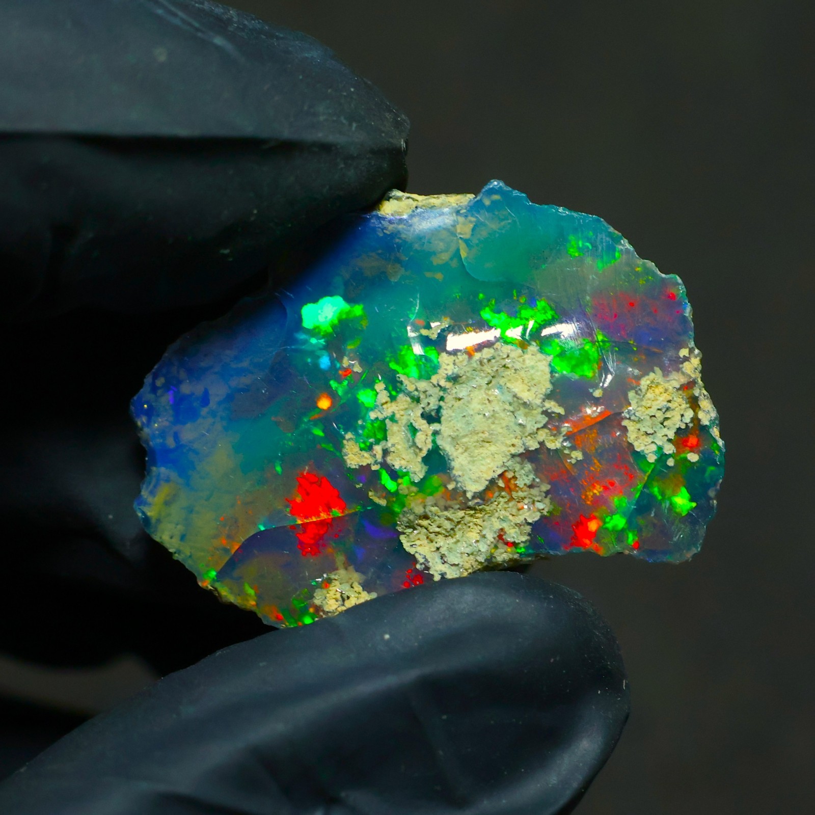 Ethiopia Black Opal Rough 13.55 Ct | Smoked Ethiopian Welo Fire Opal Rough stone