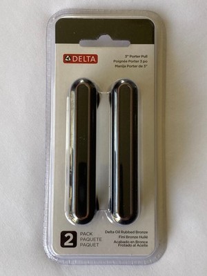 2 Pack Delta 3'' Porter Pull Drawer Oil Rubbed Bronze P33744C-ORB-U1 - New