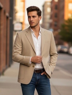 REPORTER Italian Blazer Men's 36R Wool Blend Light Weight Sport Coat Jacket