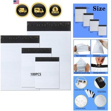 Poly Mailers Shipping Bags Mailing bags100pcs 4 Assorted Sizes White Shipping...
