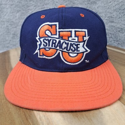 Vintage Syracuse Orangemen Hat Cap Snap Back NCAA Logo Blockhead Wool Blend