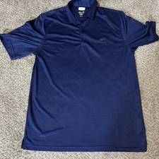 Greg Norman ML75 Golf Polo Shirt Men's Large PlayDry Blue Striped Performance