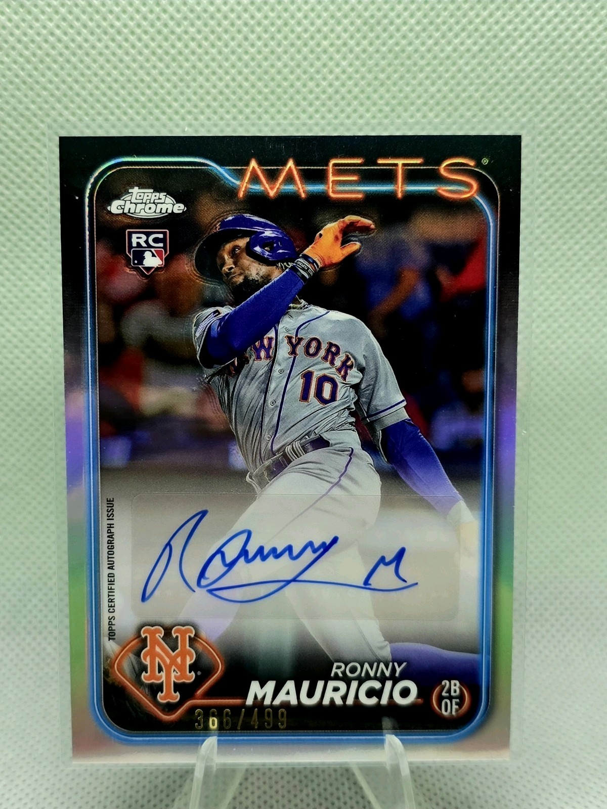 2024 Topps Chrome Update Series  Ronny Mauricio #AC-RM Refractor Auto /499 RC