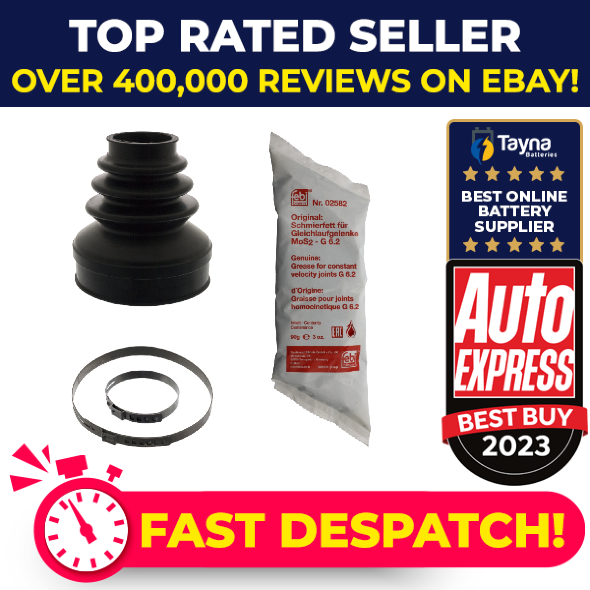 CV Joint Boot fits CITROEN C5 Mk1 2.2D 01 to 04 C.V. Driveshaft Gaiter 3287A4