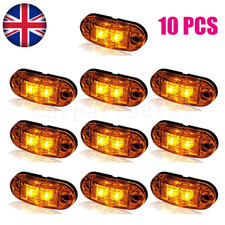 10pcs LED Side Marker Lights 12V Orange Amber Indicator Truck Lorry Trailer Bus
