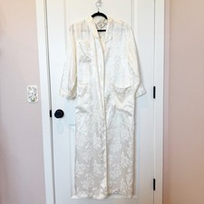 Vintage Victoria Secret Floral Jacquard Satin Robe Small Gold Label Wedding